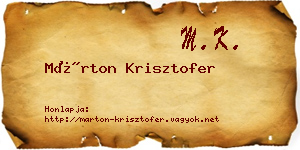 Márton Krisztofer névjegykártya