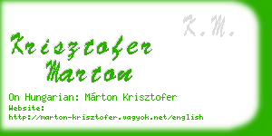 krisztofer marton business card